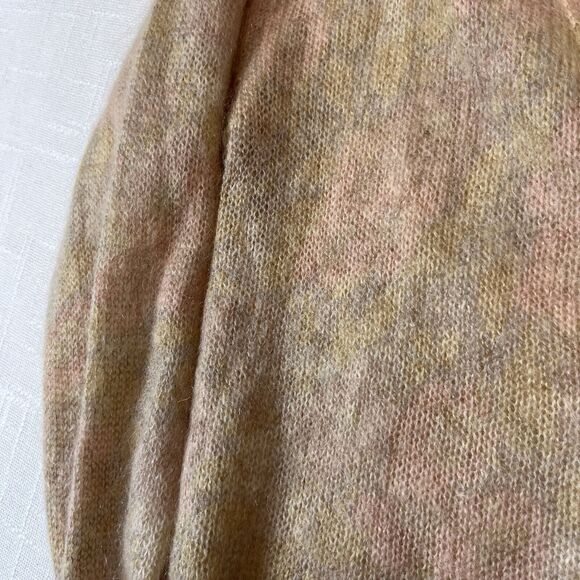Italy Knit Cardigan Sweater Womens L Vtg Tie Dye Fuzzy Shag Mohair Grunge Cobain - Picture 6 of 8